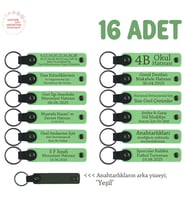 İyilik Haftası Etkinliğinde Katılımcılara, 16'lı Set, Kişisel Mesajlı Anahtarlık, F Yeşil & Yeşil (Fıstık Yeşili)