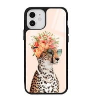 iPhone 12 İnfluencer Leopar Kedi Tasarımlı Glossy Telefon Kılıfı