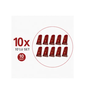 10'lu Şeffaf Kırmızı Pleksi Takı Standı, Şık ve Pratik Organizer