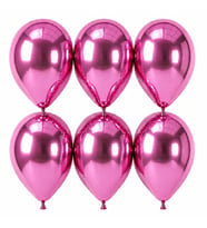 Pembe Renk Lateks krom Balon (30 cm) - 6 Adet