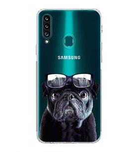 PrintiFy Samsung Galaxy A20S ile Uyumlu Köpek 3 Kamera Korumalı Şeffaf Kılıf