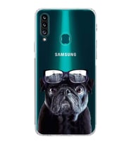 PrintiFy Samsung Galaxy A20S ile Uyumlu Köpek 3 Kamera Korumalı Şeffaf Kılıf