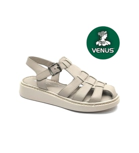 Venüs Yavanna Hakiki Deri Comfort Ortopedik Kadın Sandalet (Vizon)