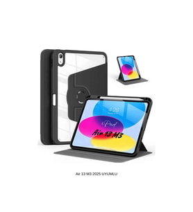 iPad Air 13 2025 M3 Çip Uyumlu 360° Dönebilen Yatay Dikey Standlı Fuchsia Pino Tablet Kılıfı