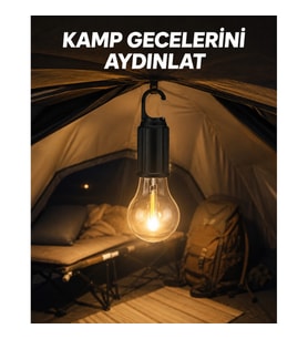 Mey İthalat® Type-C Şarjlı LED Kamp Lambası – Uzun Ömürlü Pil ve Yüksek Parlaklık