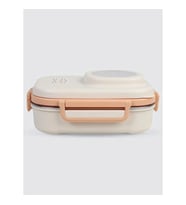 UZSPACE VGN-8021-8036 PASLANMAZ ÇELİK YEMEK KABI - LUNCH BOX 600 ML PEACH WHITE