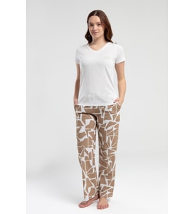 Pierre Cardin Paris Kadın Beautiful V Yaka Kısa Kollu Desenli Pijama Takım