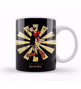 Olive Oyl Retro Japanese Popeye Kupa Bardak Porselen