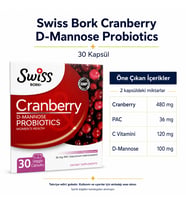 Swiss Bork Cranberry D-Mannose Probiyotik Kompleksi 30 Kapsül
