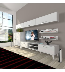 Decoraktiv Eko 8 Mdf Dvd Silver Tv Ünitesi Tv Sehpası (Beyaz)