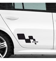 hyundai kapı spor sticker uyumlu tuning modifiye etiket 2li set sağ sol - siyah renk