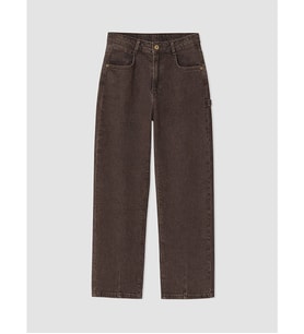 LCW Kids Kahverengi Barrel Fit Kız Çocuk Jean Pantolon