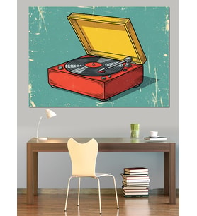 Vintage Pikap Dekoratif Kanvas - Mdf Ahşap Tablo