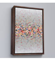 Çerçeveli Renkli Çiçekler Duvar Tablosu (Altın)
