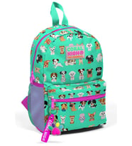 Coral High Kids Su Yeşili Neon Pembe Köpek Desenli Dört Bölmeli USBli Okul Sırt Çantası 23266