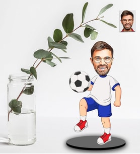 Kişiye Özel Futbolcu Tasarımlı Karikatür Ahşap Biblo Model-2