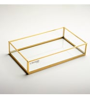 25x15x5 Cam Tepsi Söz Nişan Servis Yüzük Sunum Tepsi Damat Kahvesi Organizasyon  Pirinç & Gold, Bakır, Siyah, Gümüş (Gold)
