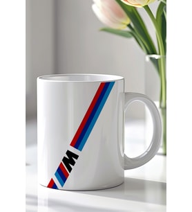 BMW Tasarımlı 330ml Baskılı Beyaz Seramik Kupa Bardak