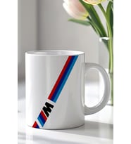 BMW Tasarımlı 330ml Baskılı Beyaz Seramik Kupa Bardak
