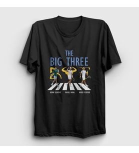 Presmono Unisex Siyah Big Three Novak Rafael Roger Tenis T-Shirt 451933tt