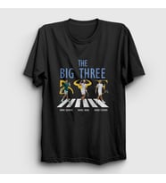 Presmono Unisex Siyah Big Three Novak Rafael Roger Tenis T-Shirt 451933tt