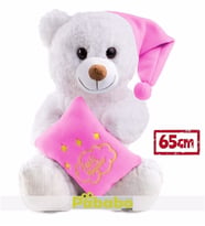 65 cm Tatlı Rüyalar Dileyen Peluş Ayıcık Pembe
