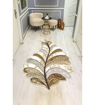 Modern Lazer Kesim Dijital Baskı Kaymaz Taban Halı H0415 (Çok Renkli)