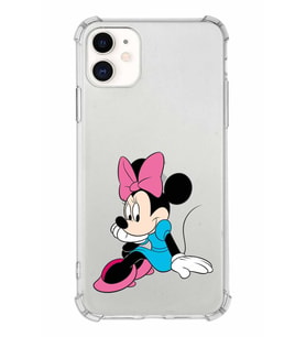 Apple iPhone 11 Uyumlu Köşe Korumalı Antişok  Kapak Minnie Mouse Tasarımlı Şeffaf  Kılıf