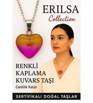 Sertifikalı Renkli Kaplama Kuvars Taşı Kolye (Mor Sarı) – Zihinsel Berraklık ve Yaşam Enerjisi Taşı (Çok Renkli)