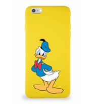 Apple iPhone 6 Plus Soft Premier Kapak Donald Duck-D Tasarımlı Silikon Kılıf - Sarı (Şeffaf)