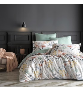 Keep London Dolce Sleep Series Natural Cotton(Doğal Pamuk) Çift Kişilik Nevresim Takımı-Yeşil (Desenli)