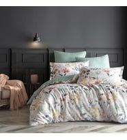 Keep London Dolce Sleep Series Natural Cotton(Doğal Pamuk) Çift Kişilik Nevresim Takımı-Yeşil (Desenli)