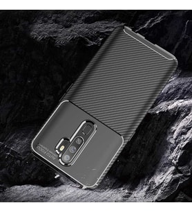 Oppo A9 2020 Kılıf Esnek Soft Karbon Tasarım Legion Serisi (Siyah)