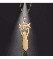 Kişiye Özel 925 Ayar Gümüş Ay Tanrıçası Kolye (Gold)