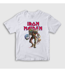 Presmono Unisex Çocuk Beyaz World Iron Maiden T-Shirt 87351tt