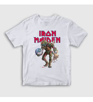 Presmono Unisex Çocuk Beyaz World Iron Maiden T-Shirt 87351tt