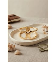 Gold Renk Pirinç Manşet Model Vintage Kelepçe Bilezik
