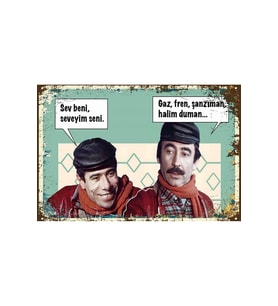 Yeşilçam Temalı Retro Ahşap Poster