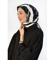 Siyah Beyaz Eşarp Serisi D-18