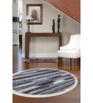 Dijidekor Halı Gri Cool Köln Saçaklı Yuvarlak Kaymaz Kesme İnce Yolluk Kilim Salon Halısı Modelleri