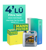 MANN Skoda Kamiq 1.0 TSi 115 HP Filtre Bakım Seti Liqui Moly Motor Yağlı (2020-2024) 4 Lü