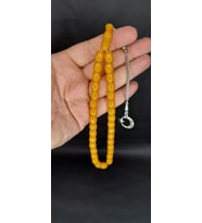ÇUBUK KEHRİBAR TESBİH SARI RENKLİ FIÇI KESİM T-407 (Çok Renkli)