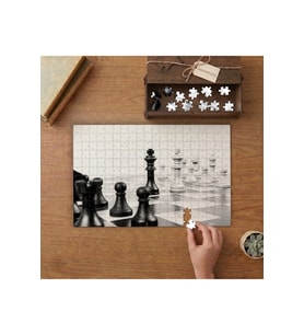Satranç - Şah - Mat - Oyun Tasarımı 240 parça Ahşap Puzzle Ahşap Kutuda MP03046