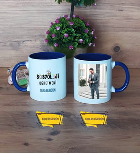 Sosyoloji Öğretmeni Kupa Bardak Lacivert Fotoğraflı Öğretmenler Günü Hediyesi