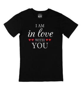 I Am In Love With You Siyah Tişört