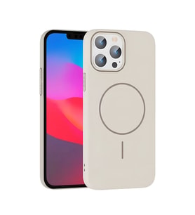 Northcity iPhone 15 Pro Max ile Uyumlu Broş Magsafe Kılıf - Krem Şık Koruma