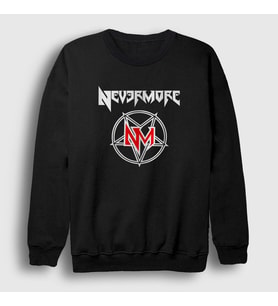 Presmono Unisex Siyah Logo V2 Nevermore Sweatshirt 167983tt