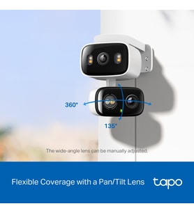 TP-LINK 3MP Tapo C246D Wifi Kablosuz Çift Lensli Pan/Tilt IP Güvenlik Kamerası