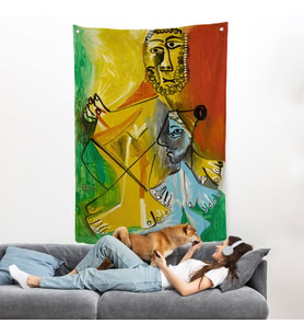 Pablo Picasso - Adam ve Çocuk Duvar Örtüsü - Homme et Enfant-7328