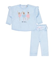 Civil Baby Balerin Nakışlı 6-18 Ay Takım - Mavi